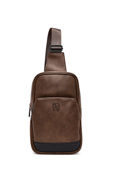 Derimod Ανδρική τσάντα χιαστί καφέ 25SBD3004V3