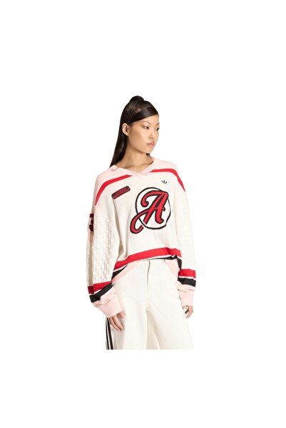 adidas Women's White Sweatshirt Os Jersey Ks6458