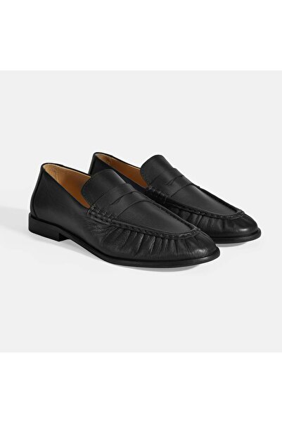Desa Kadın Siyah Slip-On Deri Loafer