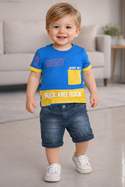 Zeni Kids 120-00-23 Rock And Rock Printed Baby Boys Set 9-24 Months