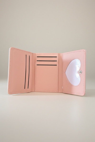TAKIŞTIR Gray Color White Ribbon Detailed Women's Wallet / Card Holder