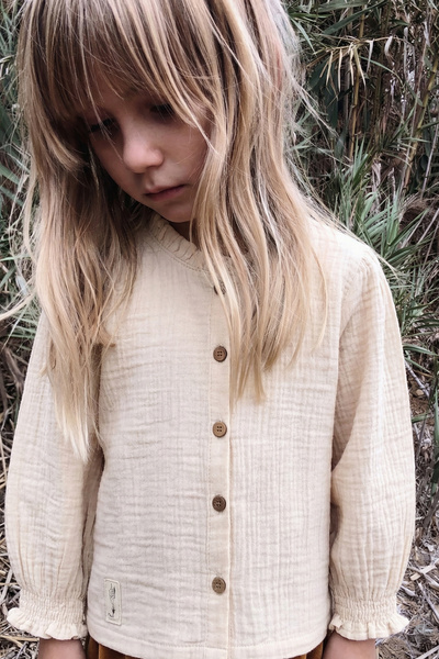 Cigit Βιολογικό πουκάμισο μουσελίνας 2-10 ετών Φυσικό