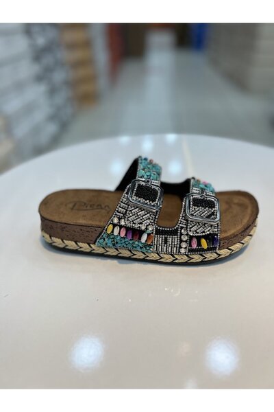 Alphus Γυναικείες καθημερινές παντόφλες Pienn με διπλή ζώνη από πέτρα