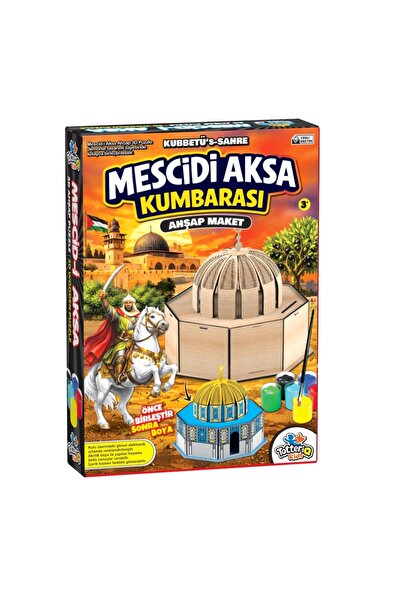 TOTTERİQ Mescid-i Aksa 3D Ahşap Puzzle Maketi KUMBARA (Boyanabilir Boya Fırça...