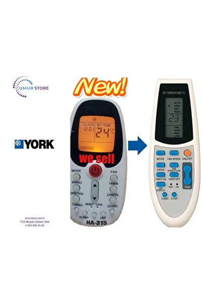 Herz York R91BGCE Klima Kumandası -Eşdeğer