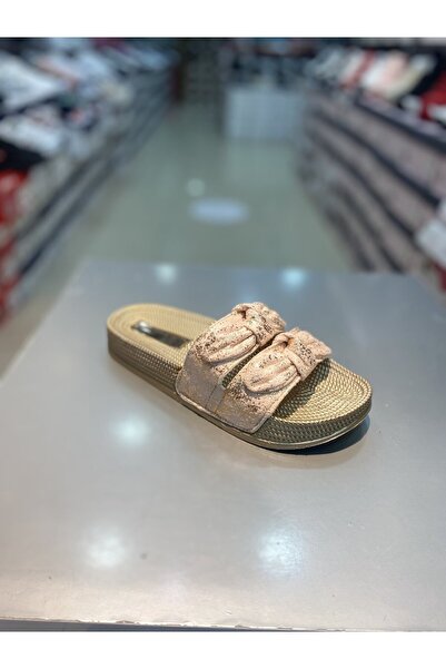 Hacıoğlu Ayakkabı Γυναικείες φλατ παντόφλες Pienn με φιόγκο