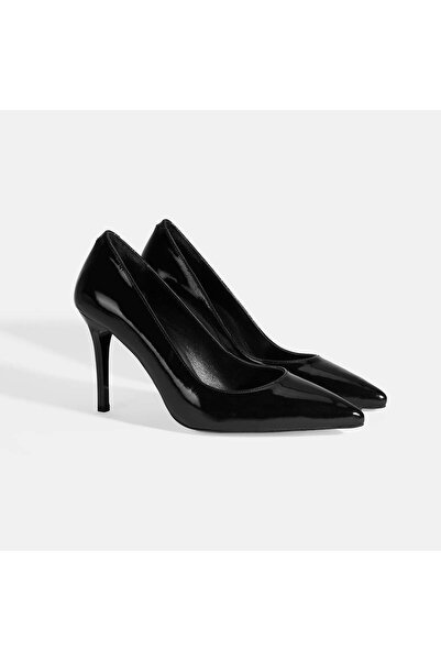 Desa Kadın Siyah Rugan Deri Stiletto