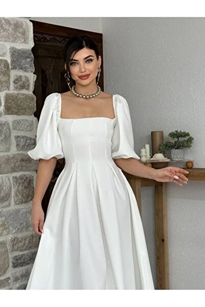 buğsem Benjamin Çan Etekli Midi Boy Nikah Elbisesi