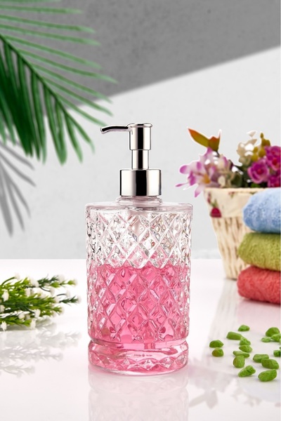 İLİVA Lüks Cam Sıvı Sabun Bulaşık Deterjanı Şişesi Sabunluk