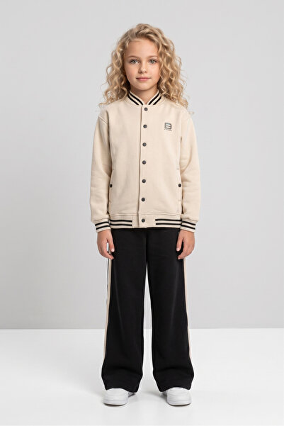 Black One Σετ αθλητικής φόρμας με φαρδύ πόδι με κολλάρο για κορίτσια