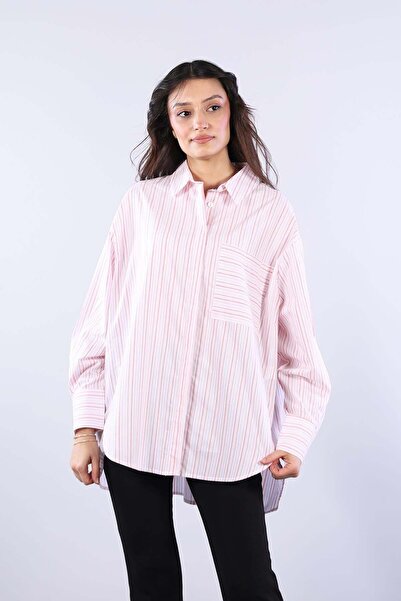 Mckanzie 5512 Thin Thick Line Single Pocket Hidden Button Shirt