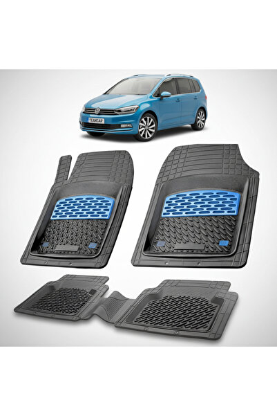 TEAMCAR Car Floor Mats TeamCar® Tray Type Volkswagen Touran II (2015+) - Blue