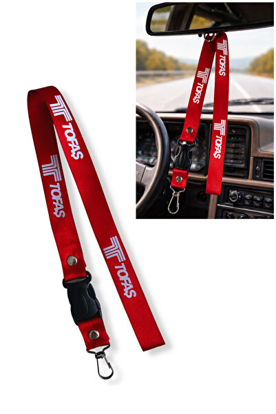 TUSBA MARKET Κόκκινο λουράκι καθρέφτη αυτοκινήτου με λογότυπο Tofaş & κορδόνι...