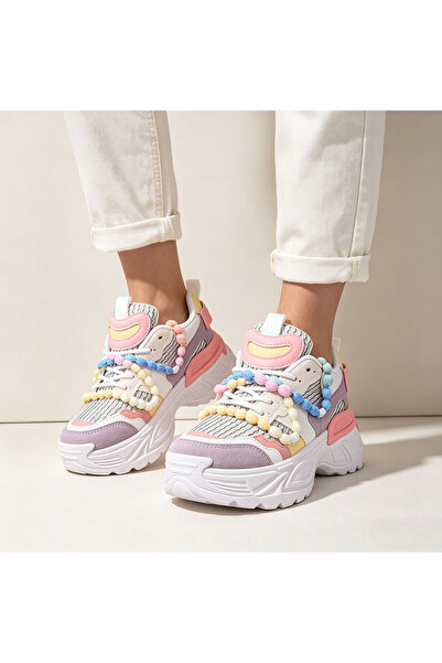 Tmall Pantofi sport pentru femei, cu inserții de plasă, D1392, multicolori