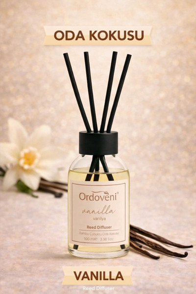 OrdoVeni Oda Kokusu Reed Diffuser 100 ml Vanilya Çubuklu Oda Kokusu Vanilya 1...