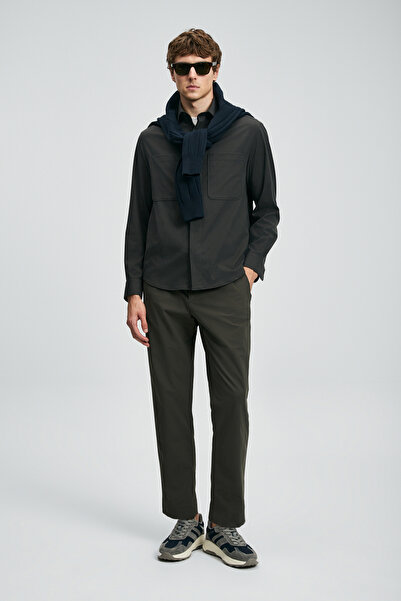 Lufian Ανδρικό πουκάμισο Lord Basic Regular Fit Χακί