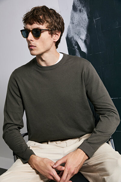 Lufian Ανδρικό πουλόβερ Dean σε ανοιχτό καφέ χρώμα