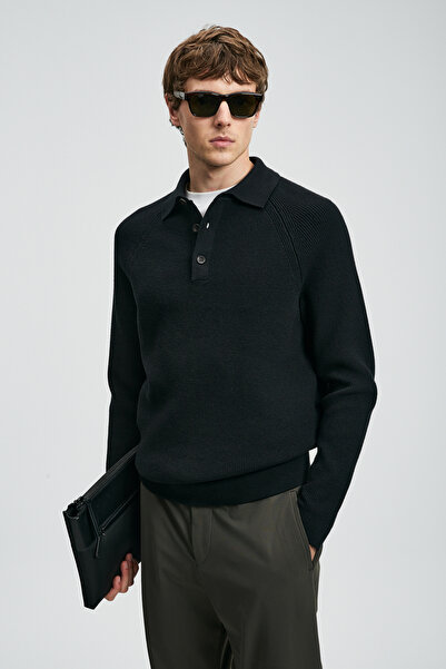 Lufian Ανδρικό πουλόβερ Rufus Μαύρο