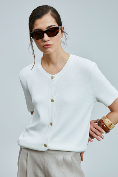 Lufian Lugano Γυναικεία Ζακέτα Rayon Ecru