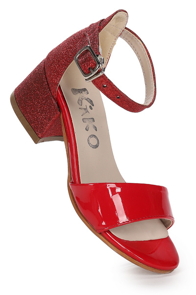 Kiko Kids Βραδινό φόρεμα με τακούνι 3 εκ. Σανδάλια με τακούνι Sheila Mirror S...