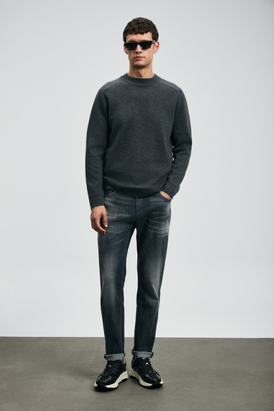 Lufian Ανδρικό παντελόνι Hegel Sports Jean Slim Fit Γκρι