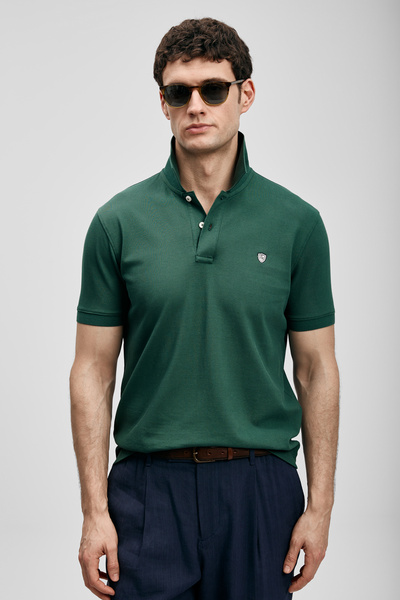 Lufian Ανδρικό μπλουζάκι πόλο Laon Smart με πράσινο χρώμα