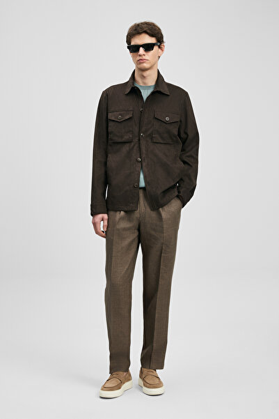 Lufian Ανδρικό πουκάμισο Cole σε καφέ χρώμα