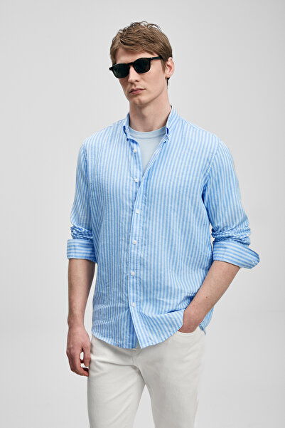 Lufian Ανδρικό πουκάμισο Camon Basic σε κανονική εφαρμογή, μπλε