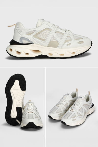 Lufian Ανδρικά δερμάτινα παπούτσια sneaker Vlad εκρού