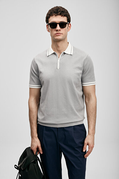 Lufian Ανδρικό πουλόβερ Dean Μοντάλ σε ανάμεικτο γκρι ανοιχτό