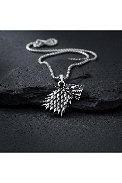 Alooya Game Of Thrones Kurt Gümüş Kaplama Örme Zincir Kolye