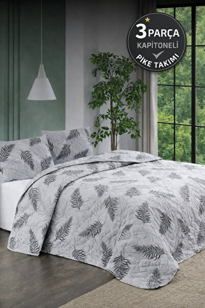 Shopyteks Σετ κουβερλί διπλού κρεβατιού 200x220 με καπιτονέ σχέδιο λουλουδιών...