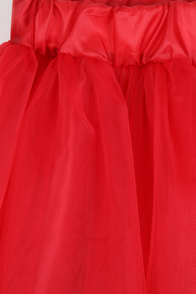 Çello mello Butik Hasan Girls' Bowknot Dreamy Tulle Tutu Skirt Red