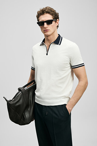 Lufian Ανδρικό πουλόβερ Dean Μοντάλ σε ανάμεικτο χρώμα λευκό