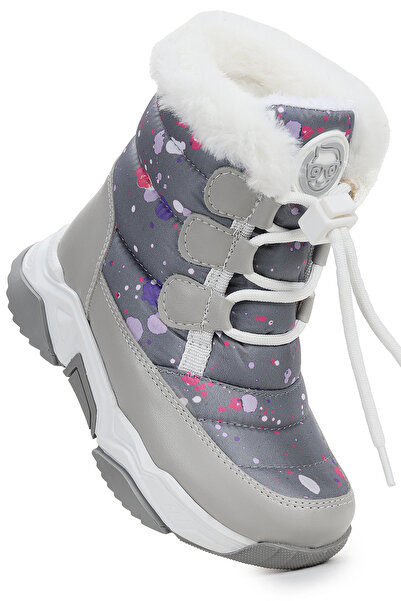Kiko Kids Κοριτσίστικες μπότες χιονιού με κορδόνια από μπαμπού