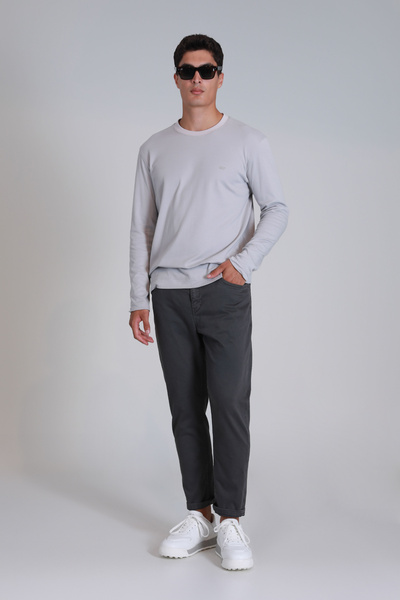 Lufian Ανδρικό παντελόνι Helt Grey 111190347