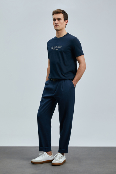 Lufian Love Modern Graphic T-shirt Navy Blue