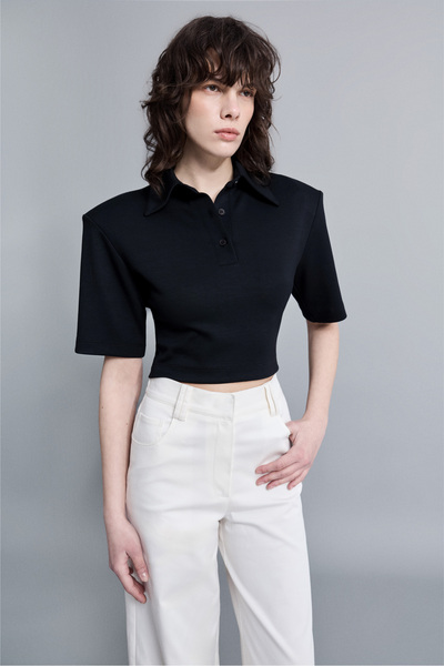 VATKALI Μπλούζα με γιακά πόλο Με βάτες