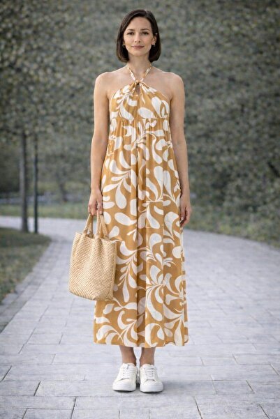 ALEXANDERGARDI Φόρεμα μάξι με μοτίβο Halter Neck