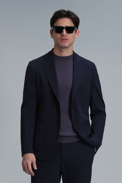Lufian Asel Sports Ανδρικό σακάκι μπλέιζερ Slim Fit Navy Blue