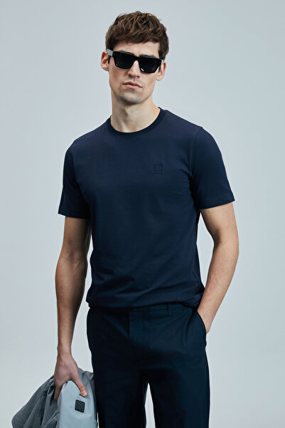 Lufian Μπλουζάκι Pablo Modern Graphic Navy Blue