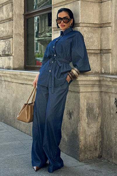 Lijuri Ελαστική ζώνη στη μέση και τζιν σετ με ζώνη 10021