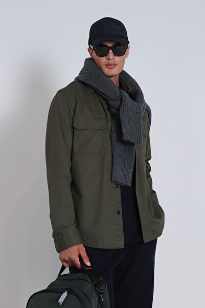 Lufian Ανδρικό πουκάμισο Lara Basic Slim Fit Khaki