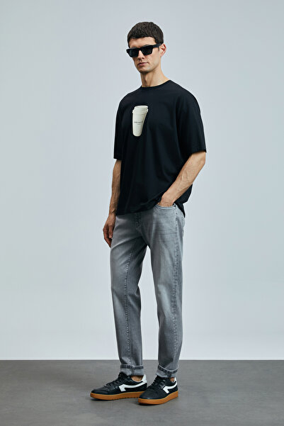 Lufian Pantaloni pentru bărbați Zeno Smart Jean Slim Fit Antracit