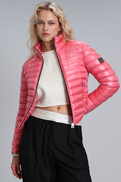 Lufian Γυναικείο παλτό Mary Kaz Feather Ροζ