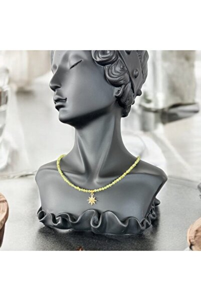 Ezera Κολιέ Τσόκερ Coronis με κρυστάλλους Peridot και επιχρυσωμένο ασήμι