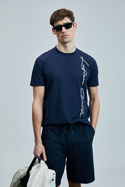 Lufian Μοντέρνο γραφικό T-Shirt - γαλάζιο