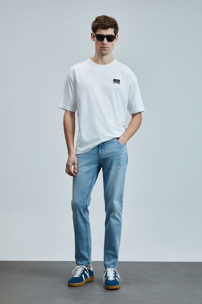 Lufian Ανδρικό παντελόνι Nicolo Smart Jean Slim Fit Μπλε