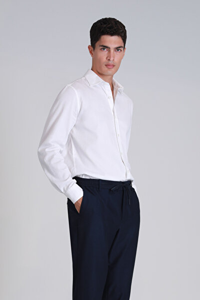 Lufian Ανδρικό πουκάμισο Ferla Basic Slim Fit Λευκό