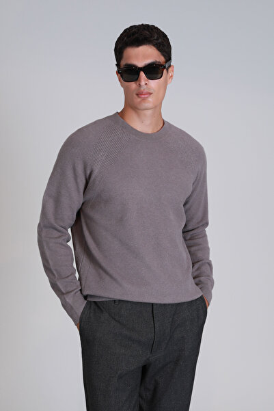 Lufian Ανδρικό πουλόβερ Moon - Ανοιχτό καφέ χρώμα